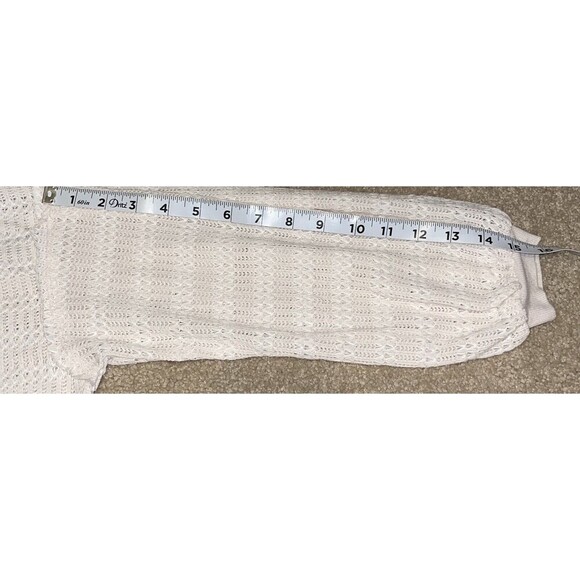 Free People XS/TP Sistine Hacci Knit Top Cold Shoulder Cream Womens Boho - Picture 14 of 15